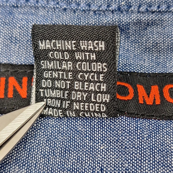 Linea Uomo Men 3X Cotton Blue Chambray Short Sleeve Button Down Shirt Pockets - Picture 8 of 10